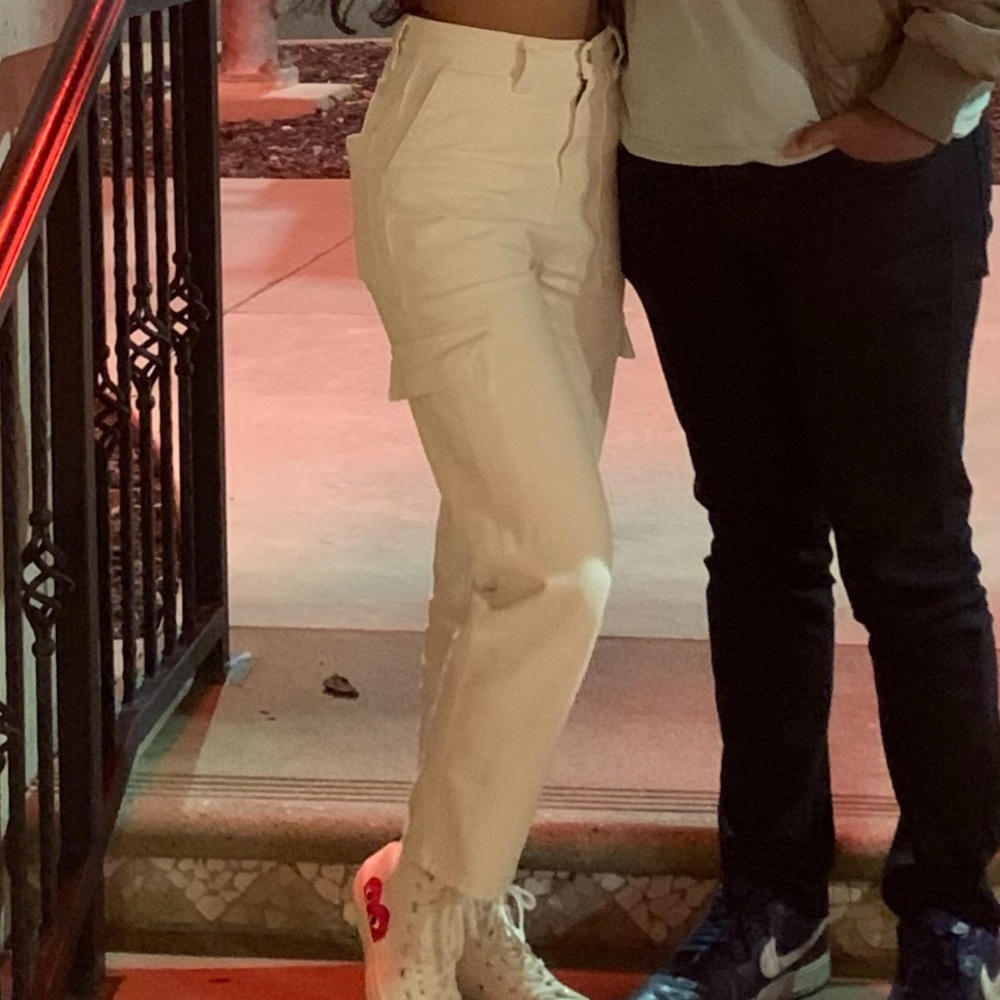 White cargo pants